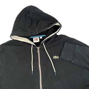 Mens Lacoste Live Full Zip Hoodie Sweatshirt Size 6 XL Black